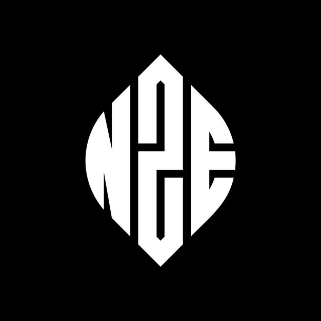 Diseño del logotipo de la letra del círculo NZE con forma de círculo y elipse NZE letras de elipse con estilo tipográfico Las tres iniciales forman un logotipo del círculo nZE círculo emblema monograma abstracto letra marca vector