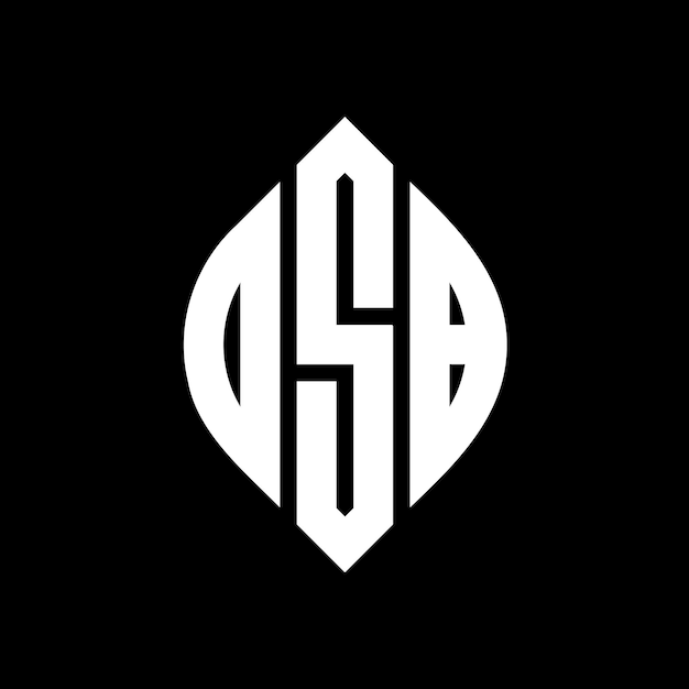 Diseño del logotipo de la letra del círculo OSB con forma de círculo y elipse Letras de la elipse OSB con estilo tipográfico Las tres iniciales forman un logotipo del círculo OsB Círculo Emblema Monograma Abstracto Letra Marca Vector
