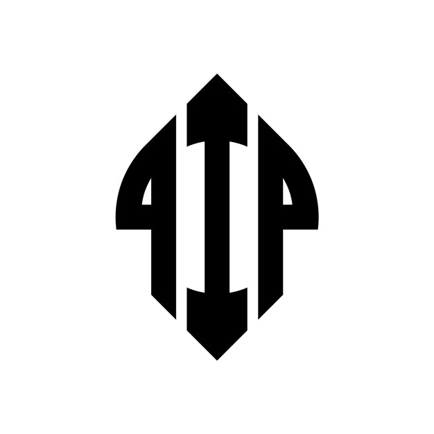 El diseño del logotipo de la letra del círculo QIP con forma de círculo y elipse QIP letras elípticas con estilo tipográfico Las tres iniciales forman un logotipo del círcolo QIP Emblema del círculo Monograma Abstracto Carta Marca Vector