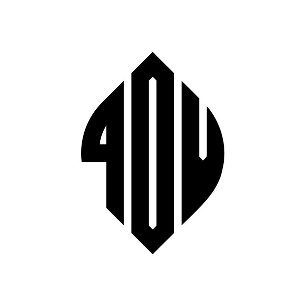 El diseño del logotipo de la letra de círculo QOV con forma de círculo y elipse QOV letras de elipse con estilo tipográfico Las tres iniciales forman un logotipo de círculo qOV círculo emblema monograma abstracto letra marca vector