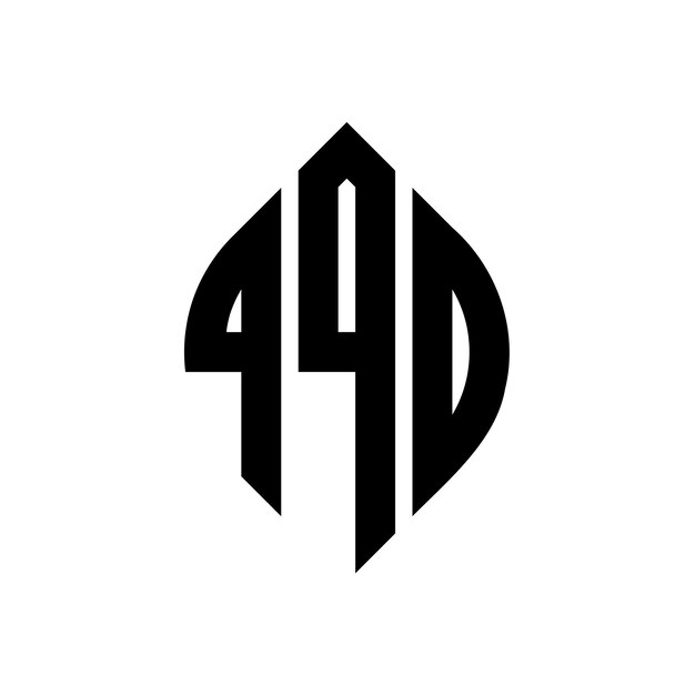 Diseño del logotipo de la letra del círculo QQD con forma de círculo y elipse Letras de la elipseQQD con estilo tipográfico Las tres iniciales forman un logotipo del círculo QuQD Emblema del círculo Monograma Abstracto Letra Marca Vector