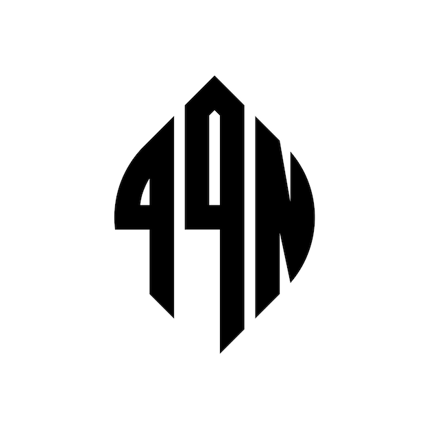 Diseño del logotipo de la letra del círculo QQN con forma de círculo y elipse Letras de la elipse Q QN con estilo tipográfico Las tres iniciales forman un logotipo del círculo Emblema del círcolo QQN Monograma Abstracto Letra Marca Vector