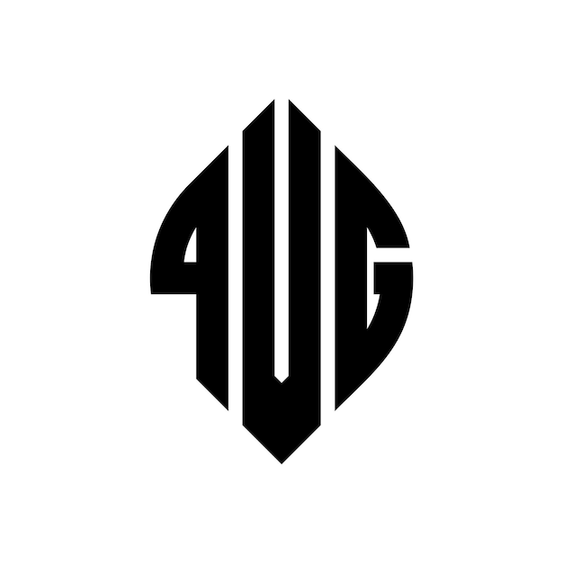 Diseño del logotipo de la letra del círculo QVG con forma de círculo y elipse Letras de la elipse qVG con estilo tipográfico Las tres iniciales forman un logotipo del círculo Emblema del círculo qVG Monograma Abstracto Letra Marca Vector