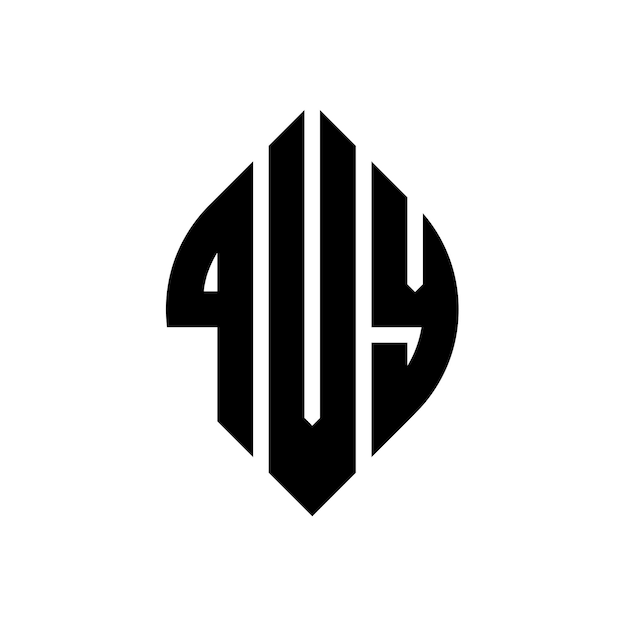 Diseño del logotipo de la letra del círculo QVY con forma de círculo y elipse Letras de la elipseQVY con estilo tipográfico Las tres iniciales forman un logotipo del círculo Emblema del círcolo QVY Monograma Abstracto Letra Marca Vector