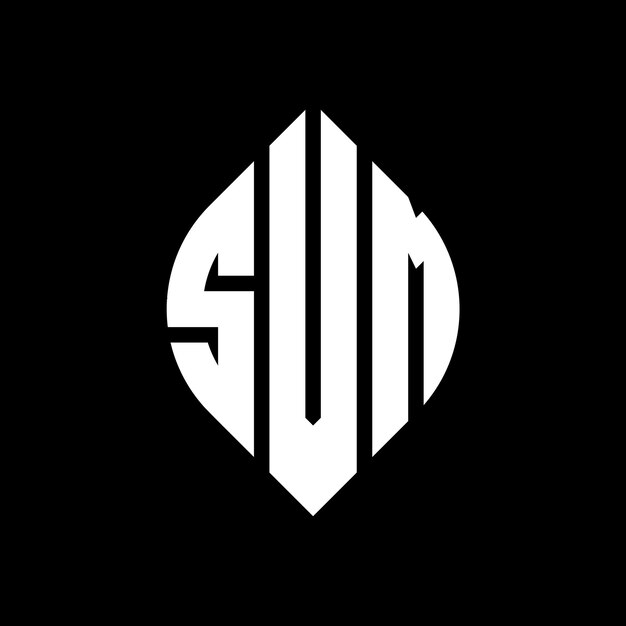 Diseño del logotipo de la letra del círculo SYM con forma de círculo y elipse Letras de la elipse SYM con estilo tipográfico Las tres iniciales forman un logotipo del círculo