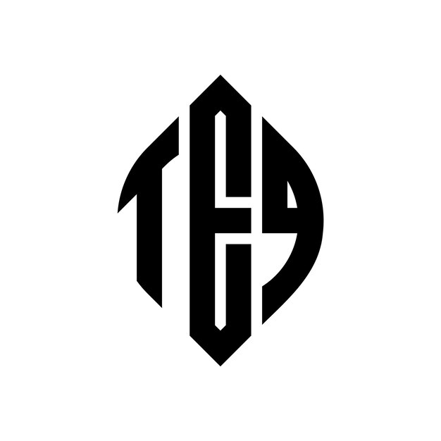 El diseño del logotipo de la letra de círculo TEQ con forma de círculo y elipse TEQ letras de elipse con estilo tipográfico Las tres iniciales forman un logotipo de círculo TeQ Círculo Emblema Monograma Abstracto Carta Marca Vector