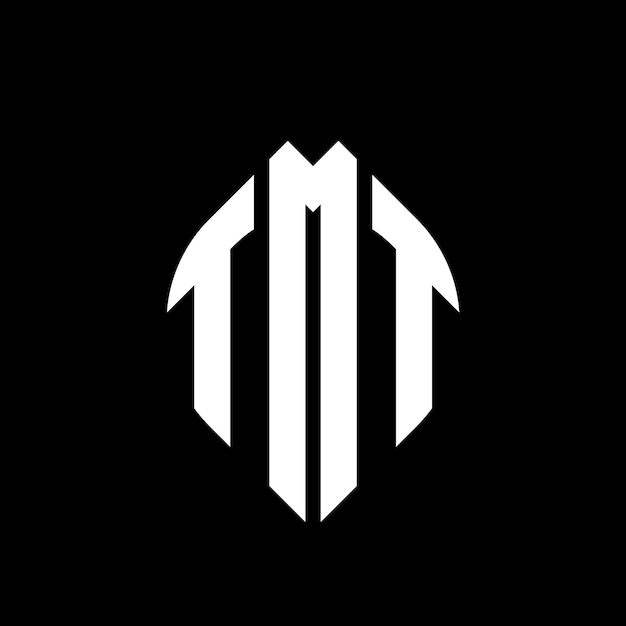 El diseño del logotipo de la letra del círculo TMT con forma de círculo y elipse las letras de la elipse TMT con estilo tipográfico las tres iniciales forman un logotipo del círcolo TMT emblema del círculo monograma abstracto letra marca vector
