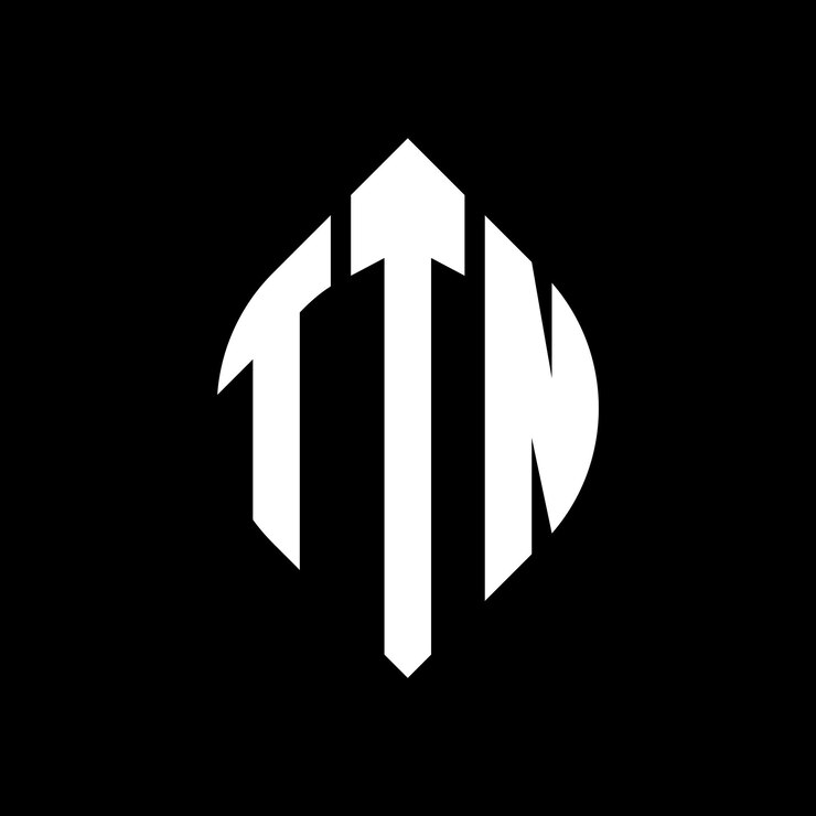 Vector el diseño del logotipo de la letra del círculo ttn con forma de círculo y elipse las letras de la elipse ttn con estilo tipográfico las tres iniciales forman un logotipo del circulo ttn emblema del círculo monograma abstracto letra marca vector