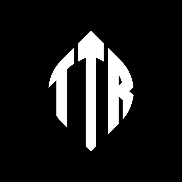 Vector el diseño del logotipo de la letra del círculo ttr con forma de círculo y elipse ttr letras de elipse con estilo tipográfico las tres iniciales forman un logotipo de círculo tdr círculo emblema monograma abstracto letra marca vector