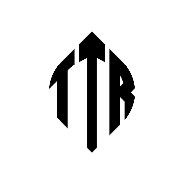 Vector el diseño del logotipo de la letra del círculo ttr con forma de círculo y elipse ttr letras de elipse con estilo tipográfico las tres iniciales forman un logotipo de círculo tdr círculo emblema monograma abstracto letra marca vector