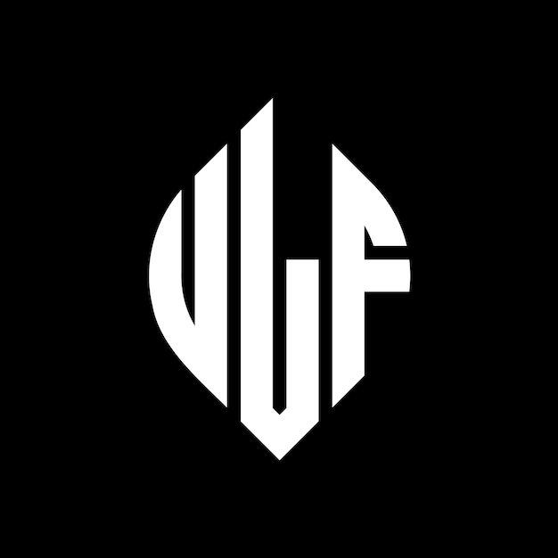 Diseño del logotipo de la letra del círculo ULF con forma de círculo y elipse Letras de la elipse ULF con estilo tipográfico Las tres iniciales forman un logotipo del círculo