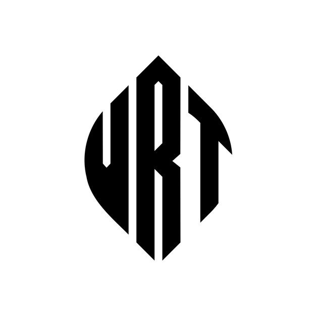 El diseño del logotipo de la letra del círculo VRT con forma de círculo y elipse VRT letras de elipse con estilo tipográfico Las tres iniciales forman un logotipo del círcolo VRT Círculo Emblema Monograma Abstracto Carta Marca Vector