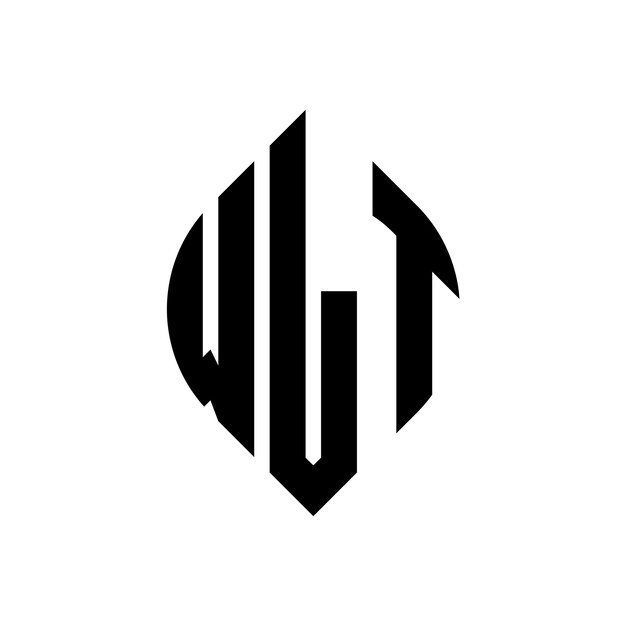 Diseño del logotipo de la letra del círculo WLT con forma de círculo y elipse Letras elípticas WLT con estilo tipográfico Las tres iniciales forman un logotipo del círculo Emblema del círcolo WLT Monograma Abstracto Letra Marca Vector