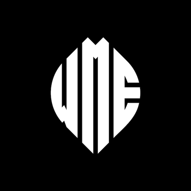 Diseño del logotipo de la letra del círculo WME con forma de círculo y elipse WME letras elípticas con estilo tipográfico Las tres iniciales forman un logotipo del círculo wME círculo emblema monograma abstracto letra marca vector