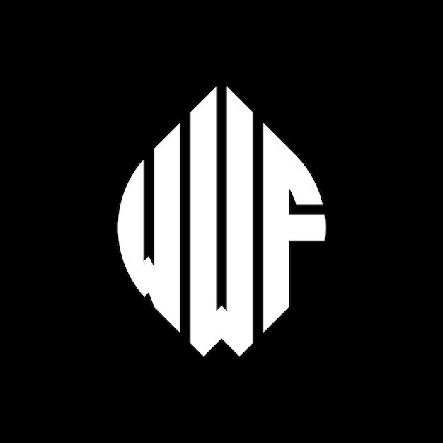 Diseño del logotipo de la letra del círculo WWF con forma de círculo y elipse Letras de la elipse WWF con estilo tipográfico Las tres iniciales forman un logotipo del círculo WWE Círculo Emblema Monograma Abstracto Letra Marca Vector