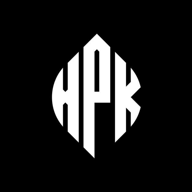 Diseño del logotipo de la letra del círculo XPK con forma de círculo y elipse Letras de la elipse XPK con estilo tipográfico Las tres iniciales forman un logotipo del círculo