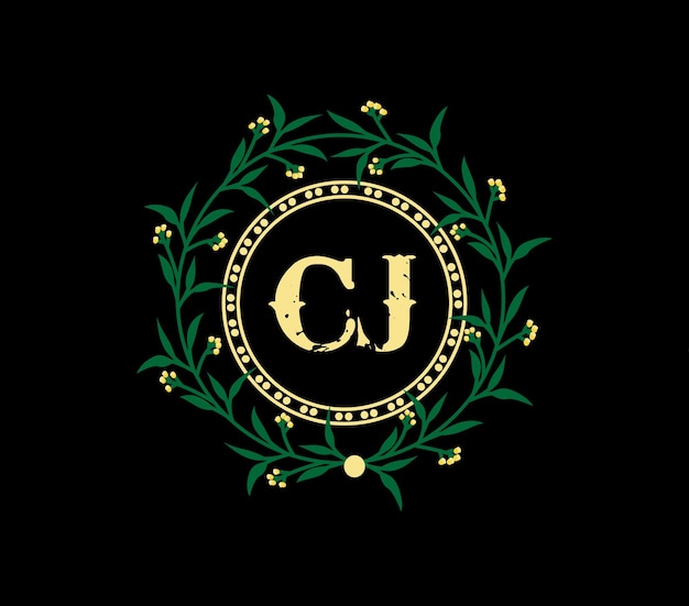 Diseño de logotipo de letra CJ con forma de círculo Diseño de logotipo CJ con diseño único y simple