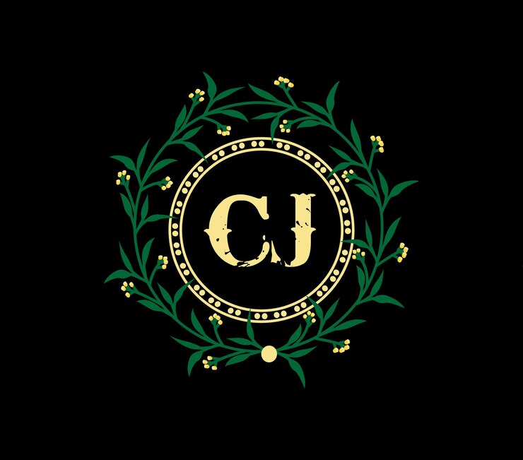Vector diseño de logotipo de letra cj con forma de círculo diseño de logotipo cj con diseño único y simple