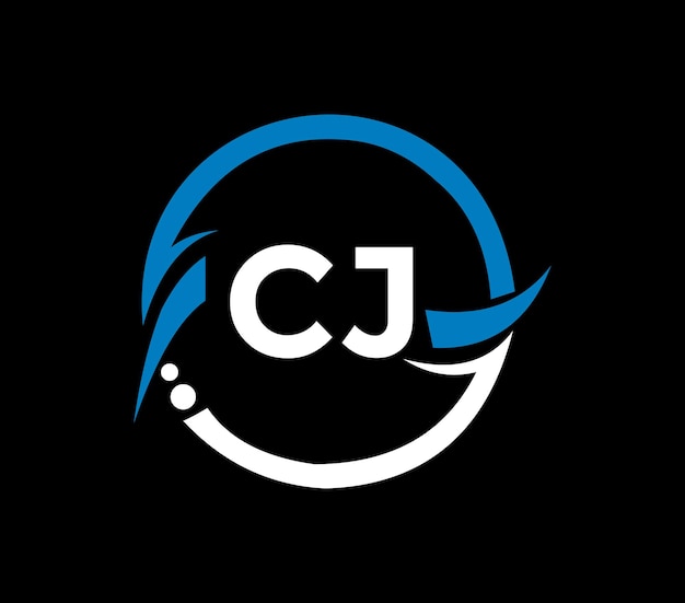 Diseño de logotipo de letra CJ con forma de círculo Diseño de logotipo CJ con diseño único y simple