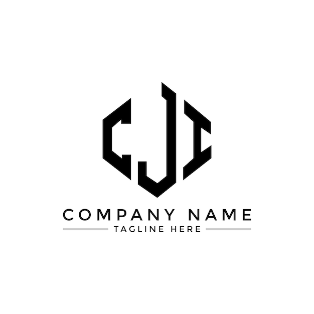 Diseño del logotipo de la letra CJI con forma de polígono diseño del logotipo del polígono CJI y forma de cubo diseño del logotipio del vector del hexágono CJI colores blanco y negro monograma de negocios y logotipo de bienes raíces CJI
