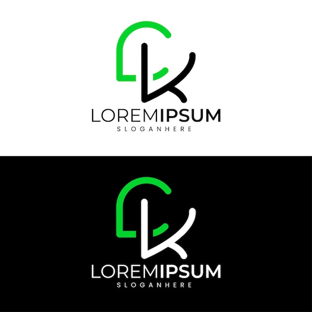 Diseño de logotipo de letra CK minimalista moderno