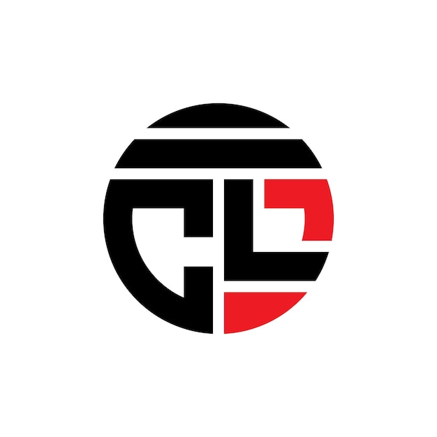 El diseño del logotipo de la letra CL es un arte vectorial.