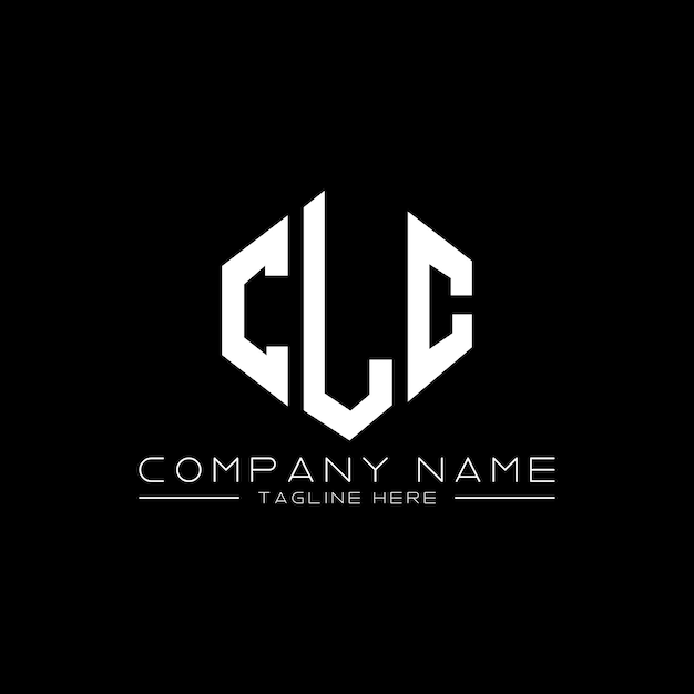 Vector diseño de logotipo de letra clc con forma de polígono clc diseño de logotipo poligono y forma de cubo clc hexágono modelo de logotipo vectorial colores blanco y negro clc monograma de negocios y logotipo de bienes raíces