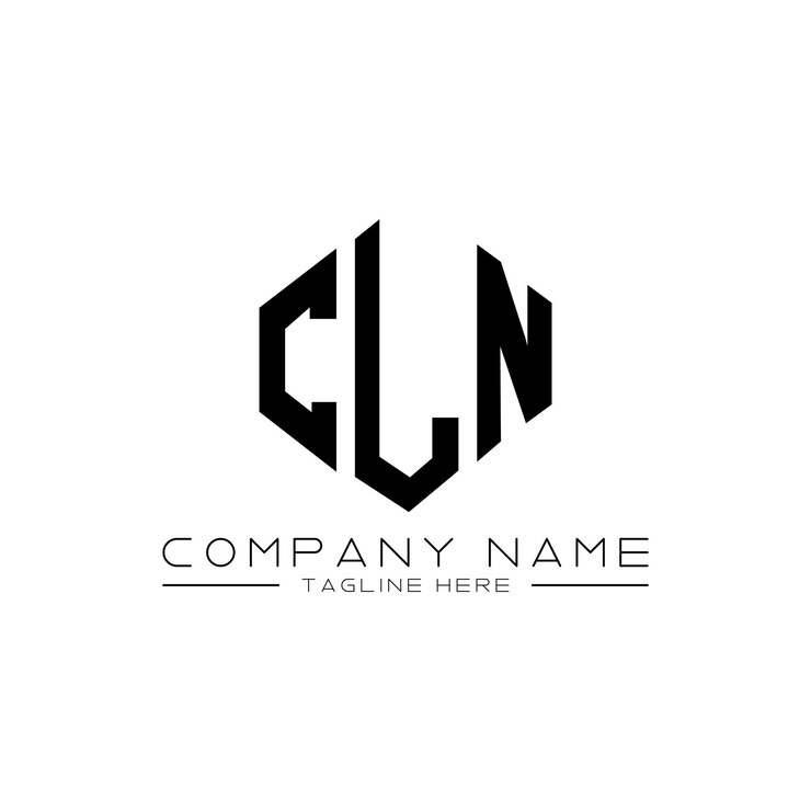 Vector diseño del logotipo de la letra cln con forma de polígono cln diseño del logotipo en forma de póligono y cubo cln hexágono modelo de logotipo vectorial colores blanco y negro cln monograma de negocios y logotipo inmobiliario