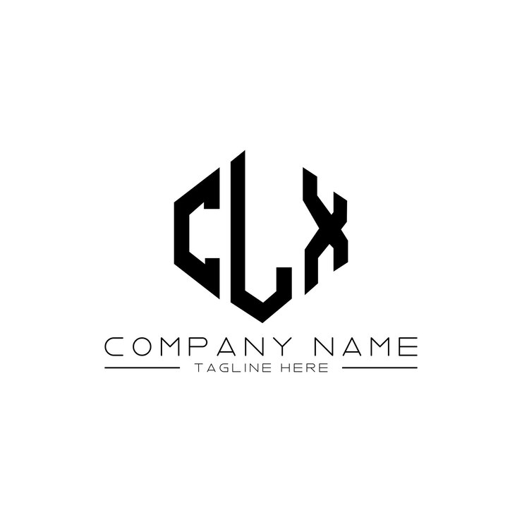 Vector diseño de logotipo de letra clx con forma de polígono clx polígono y forma de cubo diseño de logotipo clx hexágono plantilla de logotipo vectorial colores blanco y negro clx monograma logotipo de negocios y bienes raíces