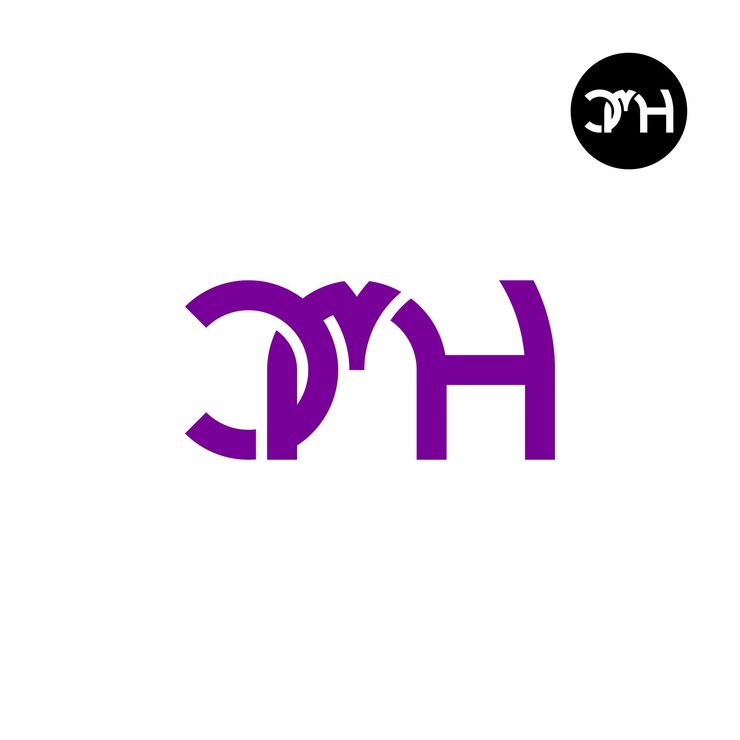 Vector diseño del logotipo de la letra cmh monograma