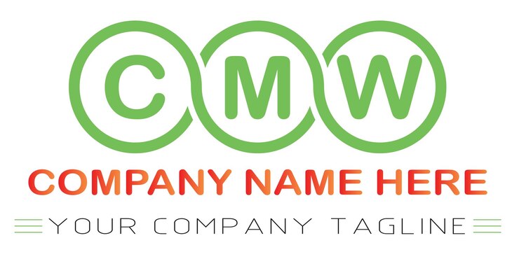 Vector diseño de logotipo de letra cmw