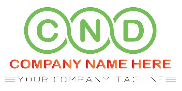 Vector diseño de logotipo letra cnd
