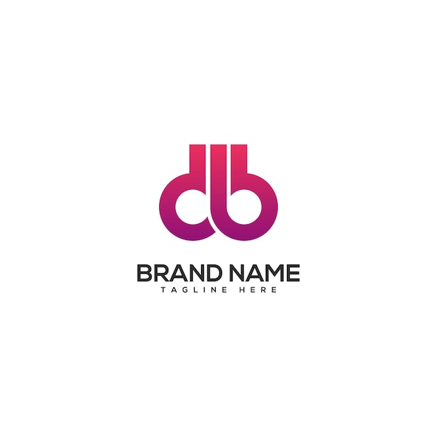 El diseño del logotipo de la letra colorida moderna DB BD elemento vectorial iniciales logotipo comercial