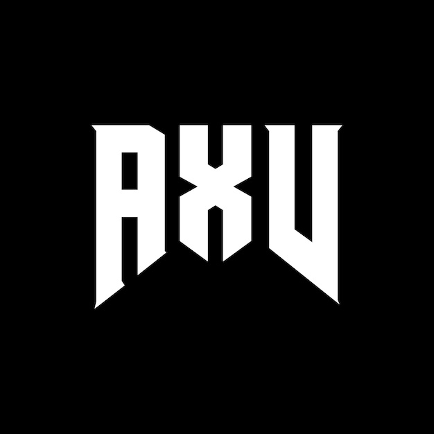 Un diseño de logotipo de letra para la compañía de tecnología AXV diseño de logotipado en blanco y negro combinación de colores AXV logotipo AXV vector AXV diseño AXV icono AXV alfabeto AXV tipografía logotipo diseño