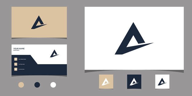 Un diseño de logotipo de letra con concepto creativo y tarjeta de visita Premium Vector
