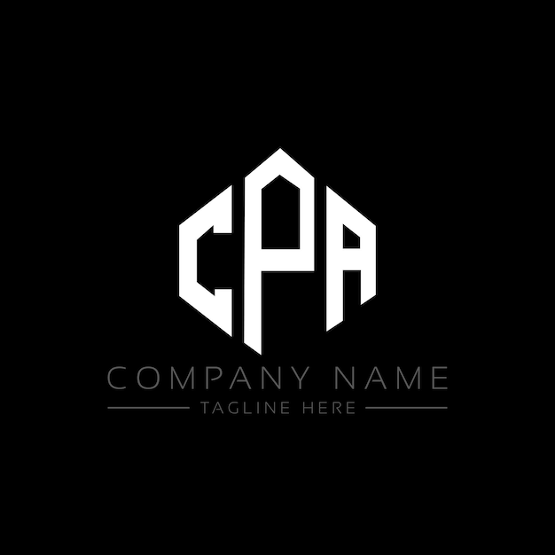 Diseño de logotipo de letra CPA con forma de polígono CPA diseño de logotipo en forma de póligono y cubo CPA hexágono plantilla de logotipo vectorial colores blanco y negro CPA monograma negocio y logotipo de bienes raíces