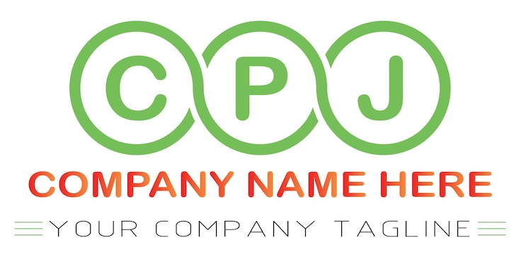 Vector diseño de logotipo de letra cpj