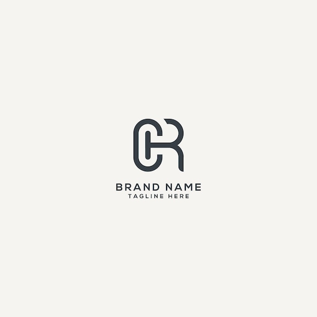 Diseño de logotipo de letra CR RC abstracto Plantilla de diseño de logotipo de vector plano