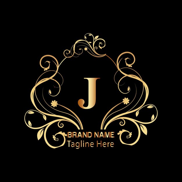 diseño de logotipo de letra creativa con color dorado