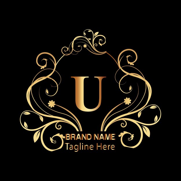 diseño de logotipo de letra creativa con color dorado