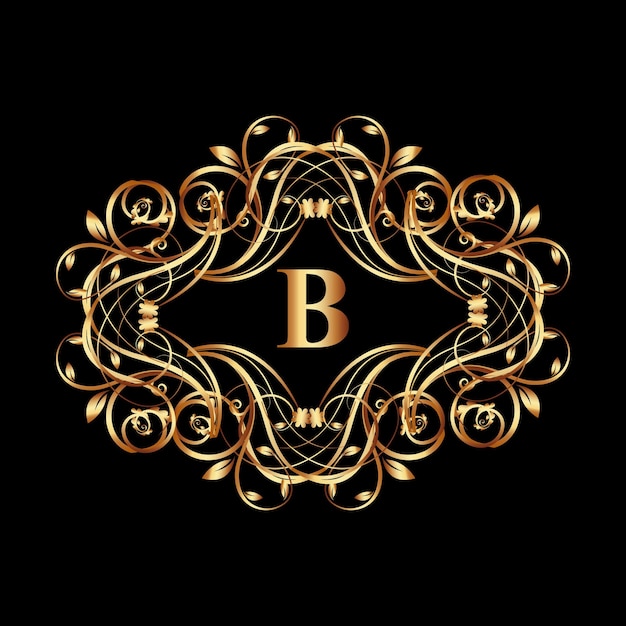diseño de logotipo de letra creativa con color dorado