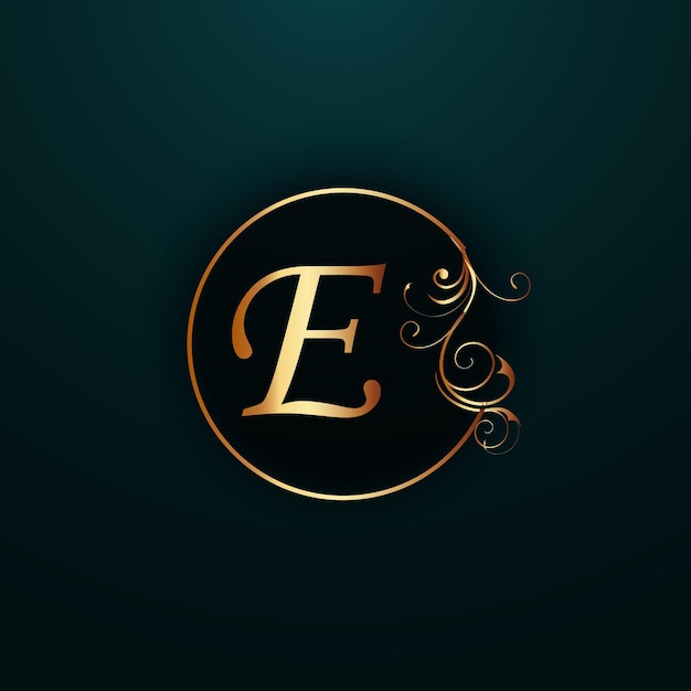 un diseño de logotipo de letra creativa con color dorado.