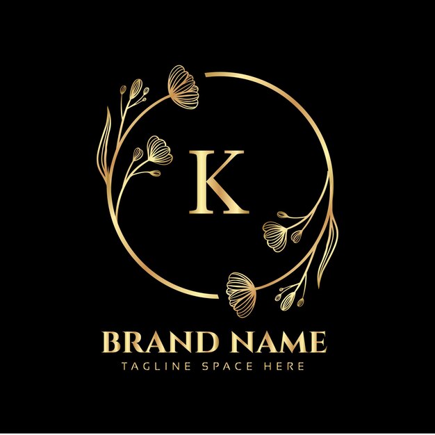 diseño de logotipo de letra creativa con logotipo dorado