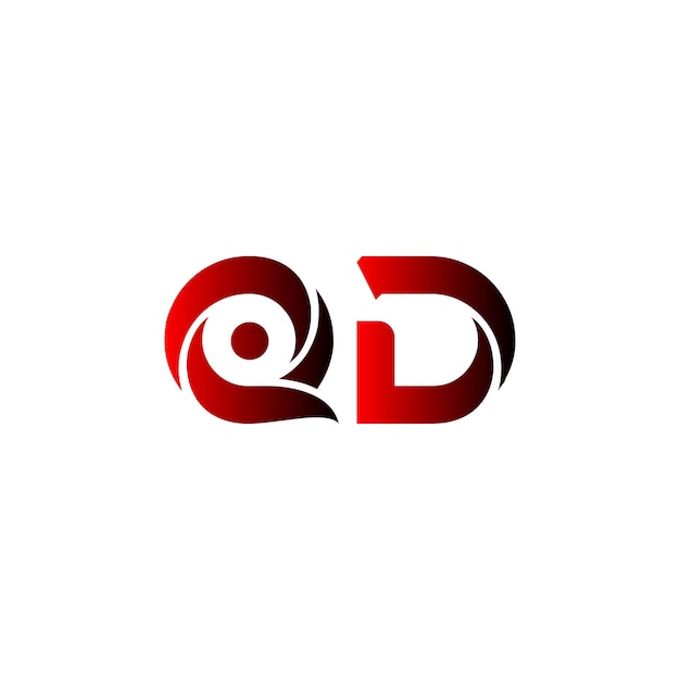 Vector diseño de logotipo de la letra creativa qd