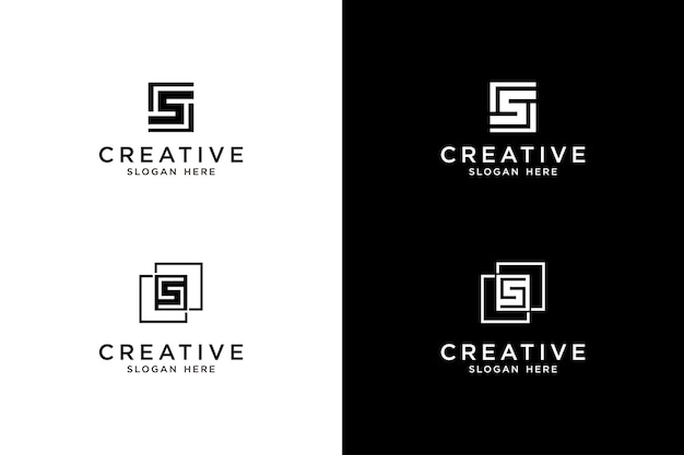 diseño de logotipo de letra creativa S. monograma y vector de letras geométricas