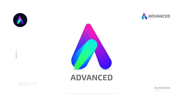 Diseño de logotipo de letra A creativo y vibrante con concepto de degradado colorido Logotipo de A con estilo de mezcla
