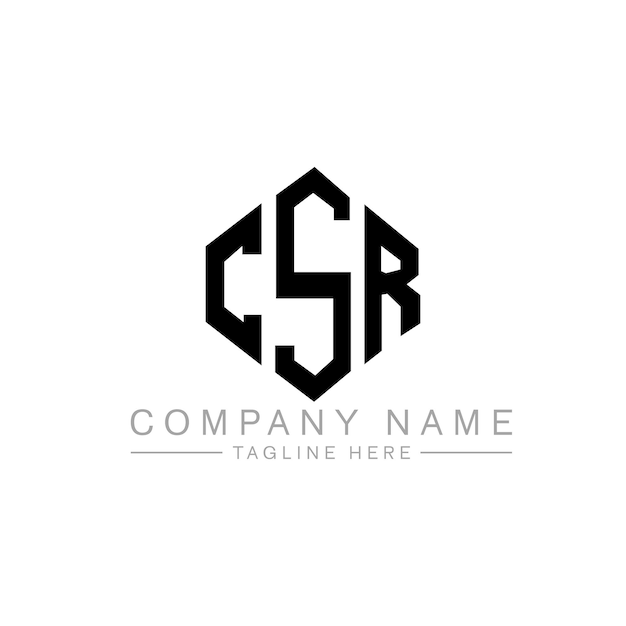 Diseño de logotipo de letra CSR con forma de polígono CSR polígono y forma de cubo diseño de logotipo CSR hexágono modelo de logotipo vectorial colores blanco y negro CSR monograma negocio y logotipo de bienes raíces