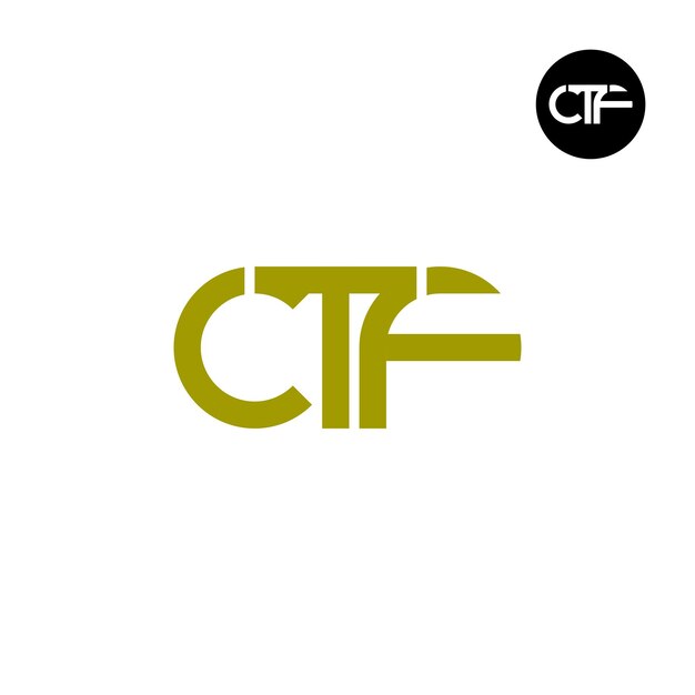 Diseño del logotipo de la letra ctf monogram