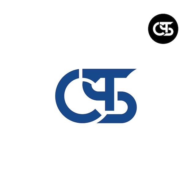 El diseño del logotipo de la letra CTS CST Monograma