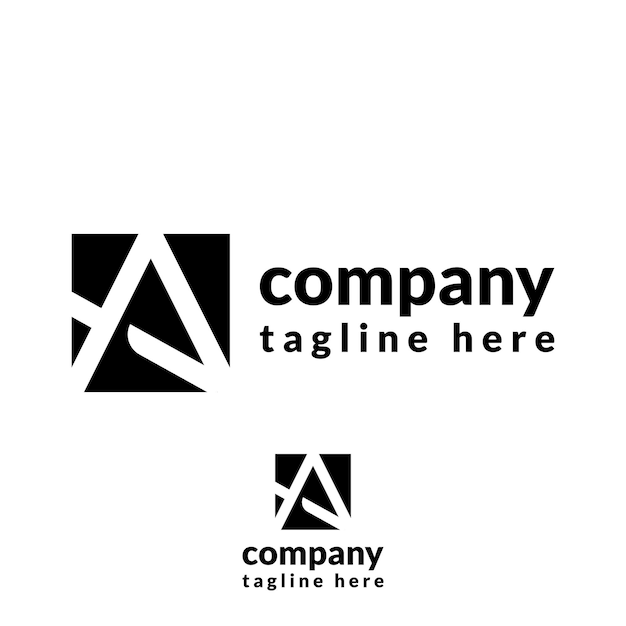 Un diseño de logotipo de letra cuadrada